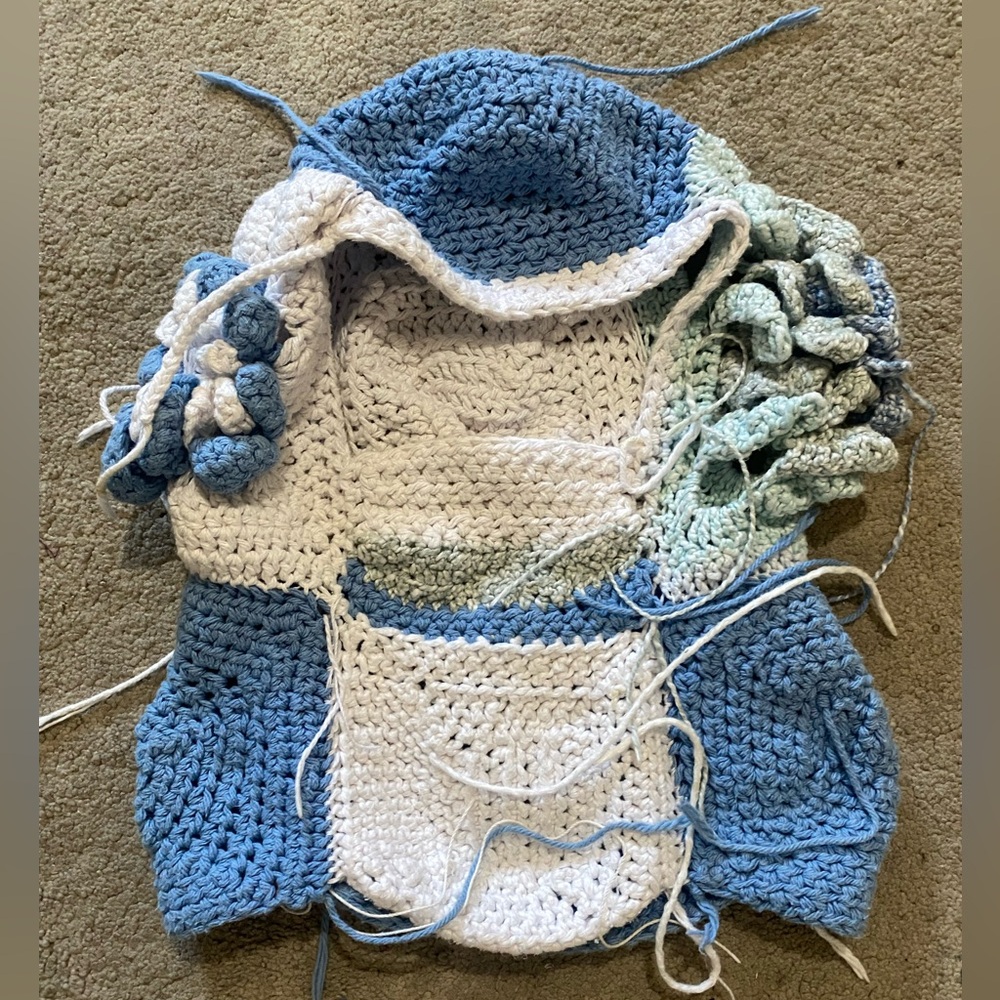 Handmade Blue and White Crochet